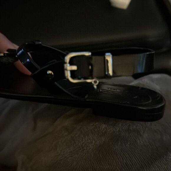 Black Coach "Pansy" Jelly Thong Toe-Post Sandals - Picture 4 of 6